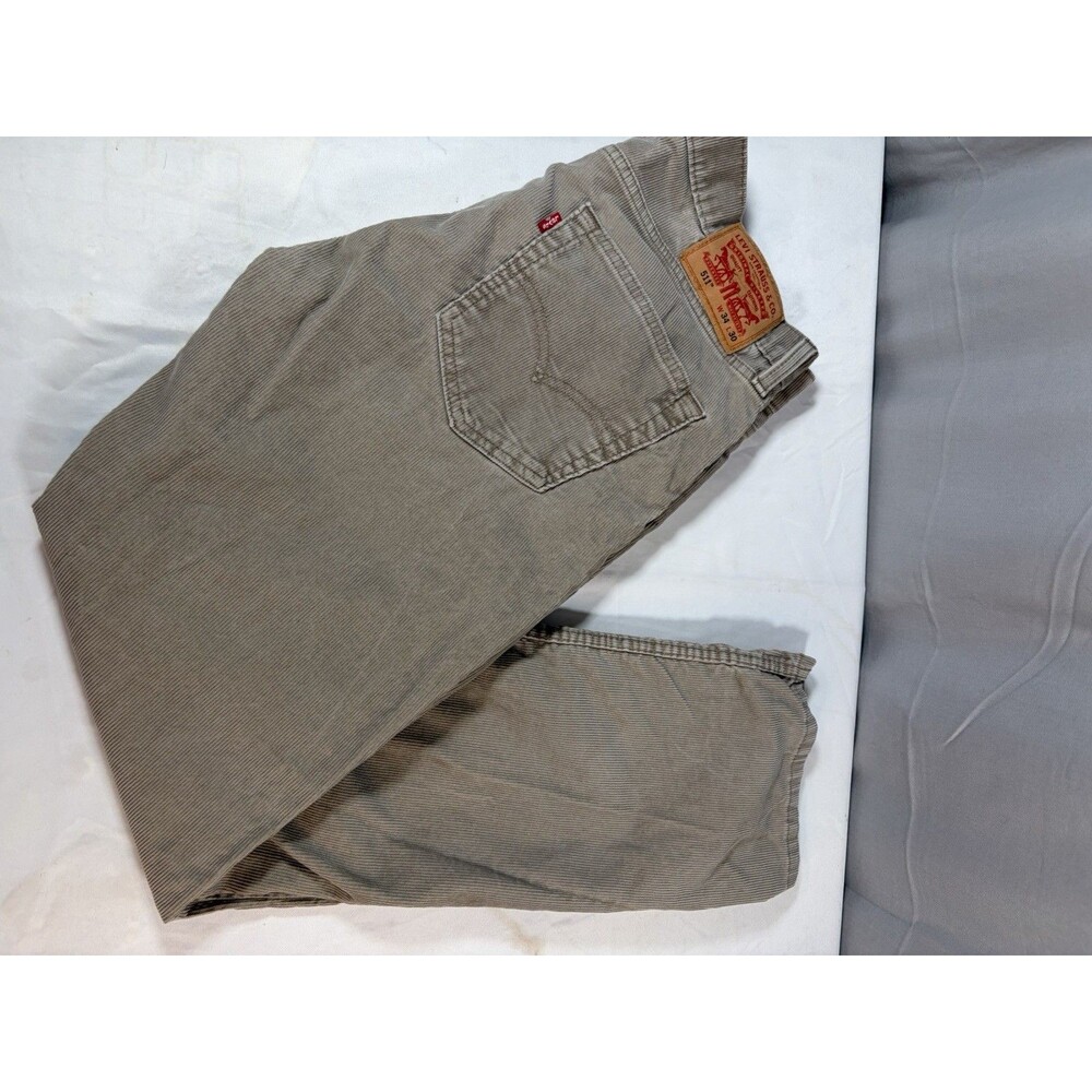 Levis 511 Slim Jeans Mens 34x32 Tan Khaki Slim Tapered Corduroy, Very Nice